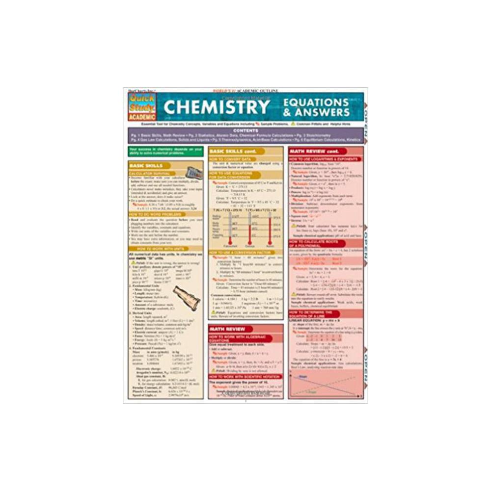 Barchart, Study Guide, Chemistry Equations and Answers